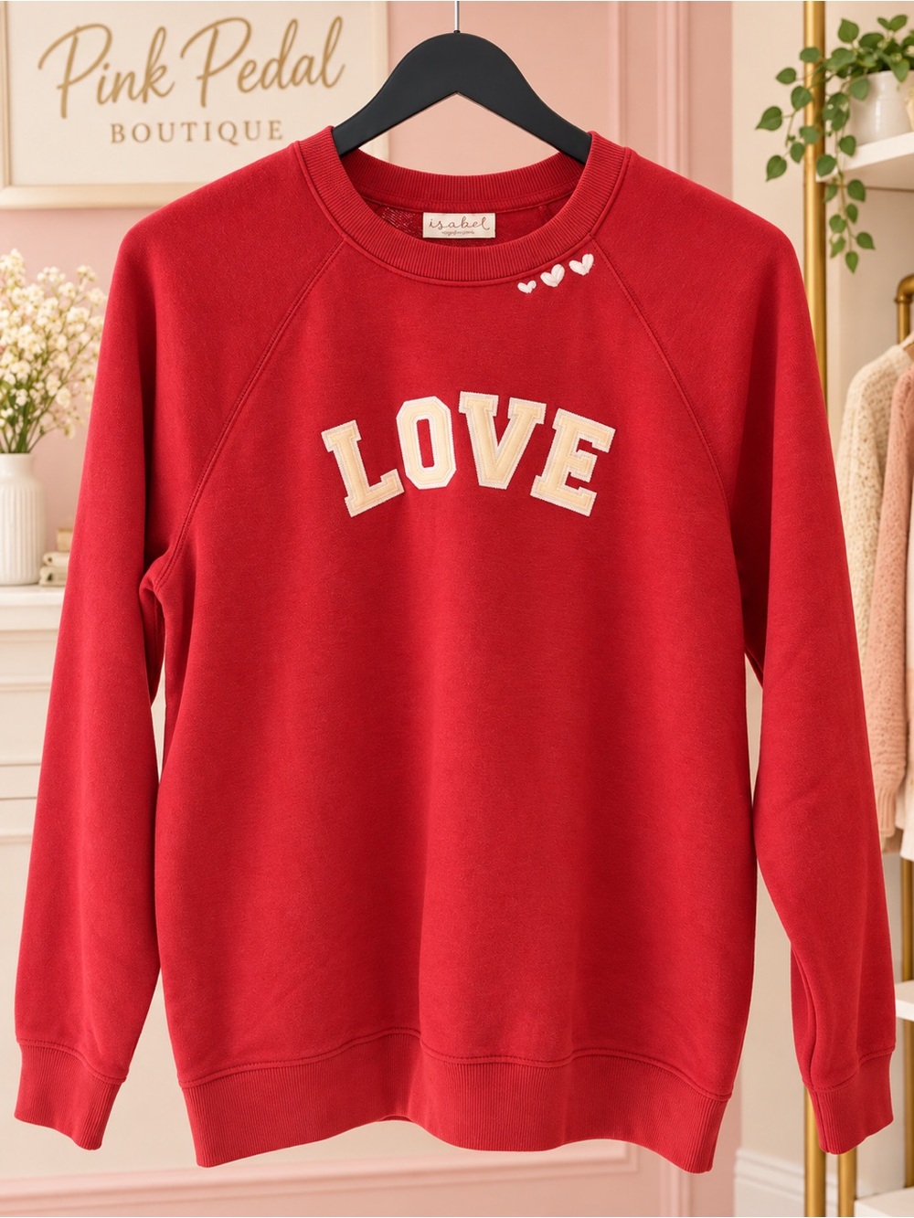 Isabel Red 'LOVE' Crewneck Sweatshirt